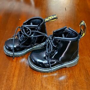 Doc Martens Airwalk Black Patent Kid's Boots